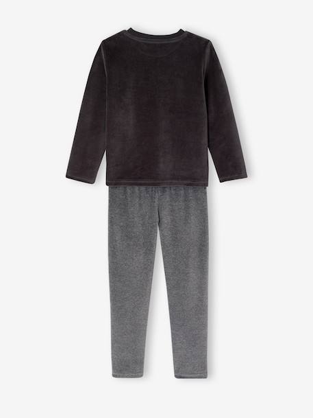 Pack of 2 velour pyjamas for boys anthracite 