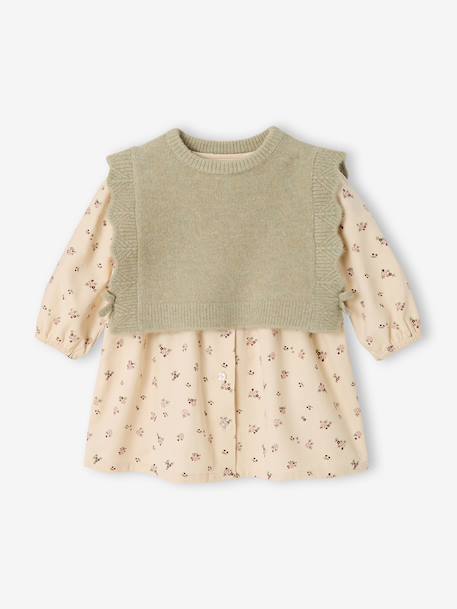 Dress and jumper set for baby girls vanilla 