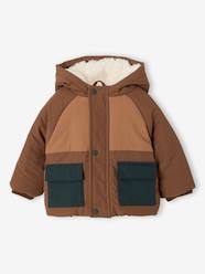 Hooded puffer jacket for baby boys