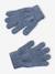 Knit hat, snood and gloves set for girls marl grey+sky blue 