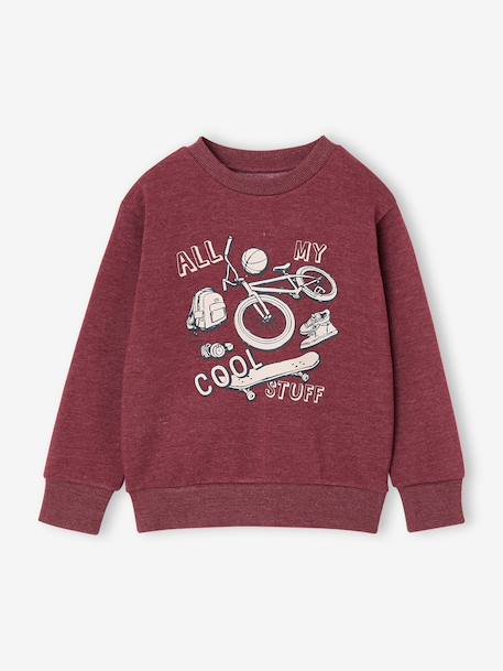Sweatshirt with front print for boys marl red+marl white+night blue 