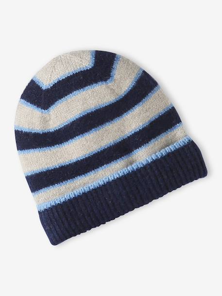 3-piece hat, snood and mittens set for boys marl white 