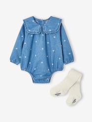 -Baby jumpsuit set with tights