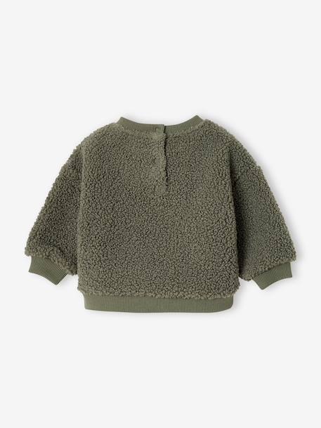 Sherpa sweatshirt for babies green+pecan nut 