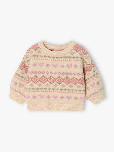 Long-sleeved jumper for baby girls rose 