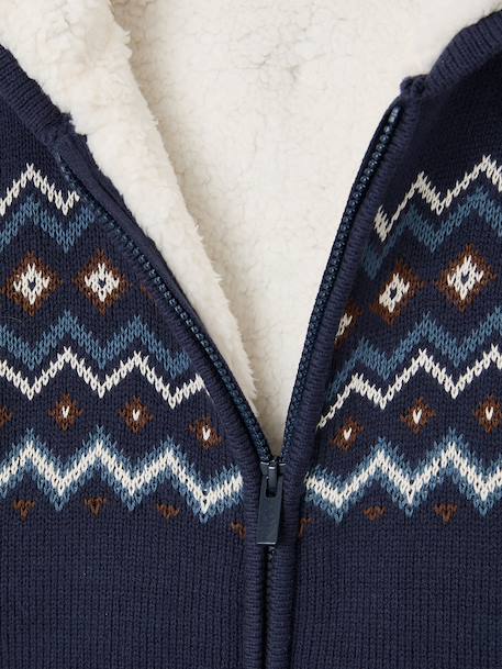 Hooded cardigan for boys navy blue 