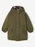 Hooded Parka with Faux Fur Lining for Girls black+dark green+dusky pink+plum 