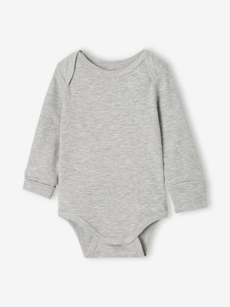 Pack of 5 newborn long-sleeved bodysuits sage green 