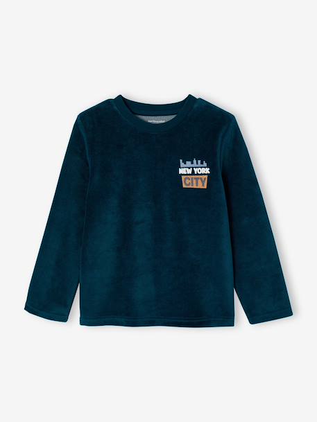 Pack of 2 velour pyjamas for boys anthracite 