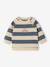 Striped Fleece Sweatshirt for Babies fir green+grey blue+striped green+tomato red 