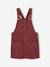 Pinafore dress for girls green+mauve 