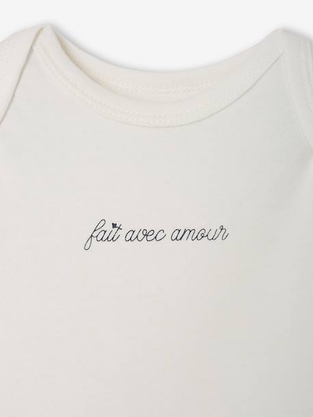 Pack of 5 newborn long-sleeved bodysuits sage green 