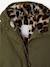 Hooded Parka with Faux Fur Lining for Girls black+dark green+dusky pink+plum 