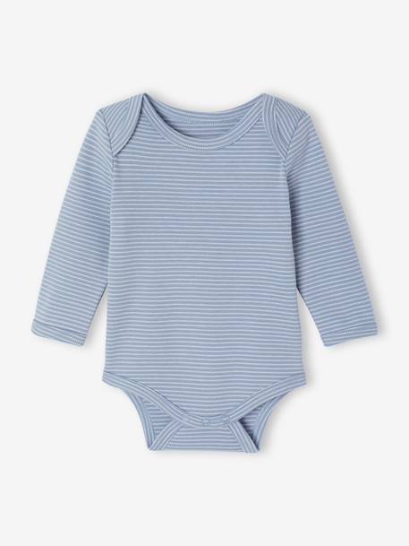 Pack of 5 long-sleeved bodysuits for baby boys ecru 