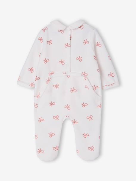 Pack of 2 baby sleepsuits with popper back opening for baby marl beige 