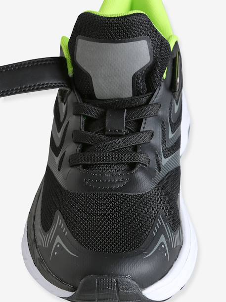 Trainers with touch-fastening strap in textile for boys black 