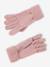 Knitted hat, snood and gloves set for girls rosy 