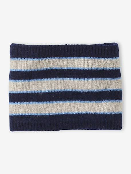 3-piece hat, snood and mittens set for boys marl white 