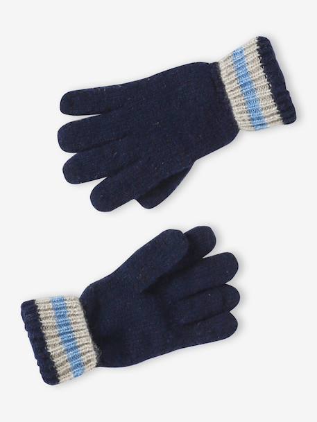 3-piece hat, snood and mittens set for boys marl white 