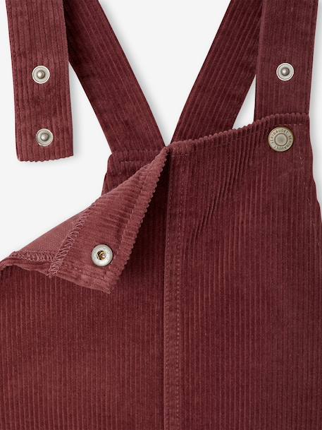 Pinafore dress for girls green+mauve 