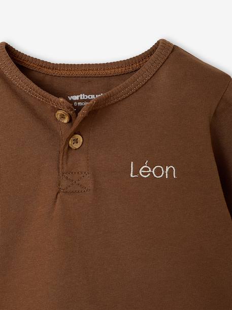 Pack of 2 long-sleeved T-shirts for baby cocoa+emerald green 