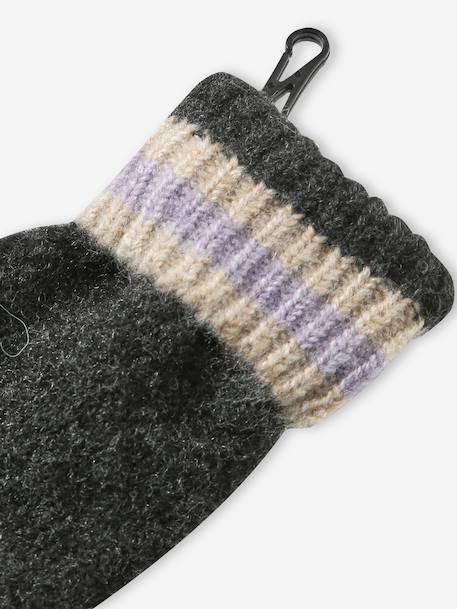 Girls knit hat, snood and gloves set anthracite 