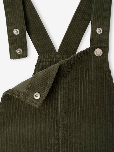 Pinafore dress for girls green+mauve 