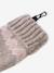 Knitted hat, snood and gloves set for girls mocha 