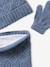 Knit hat, snood and gloves set for girls marl grey+sky blue 