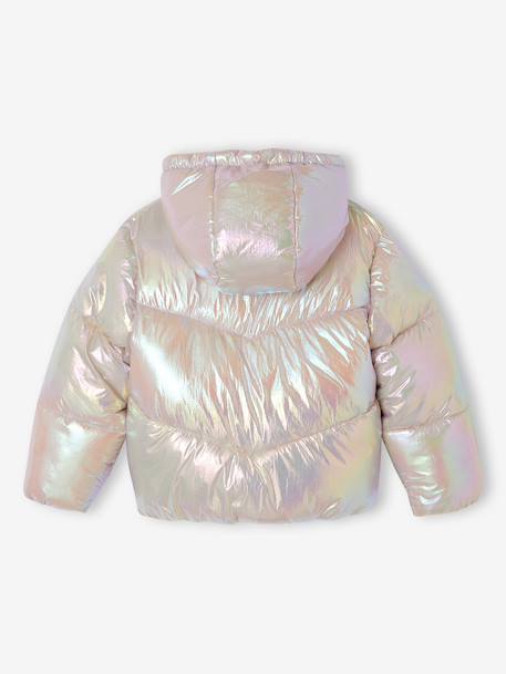 Warm puffer jacket for girls pale pink 