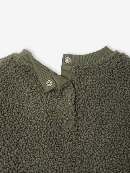 Sherpa sweatshirt for babies green+pecan nut 