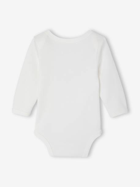 Pack of 5 long-sleeved bodysuits for baby boys ecru 