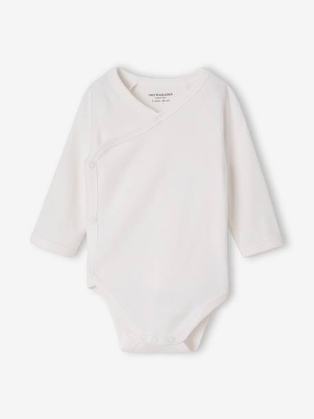 Pack of 5 long-sleeved bodysuits for newborn girls ecru 