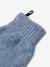 Knit hat, snood and gloves set for girls marl grey+sky blue 