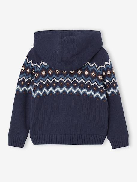 Hooded cardigan for boys navy blue 