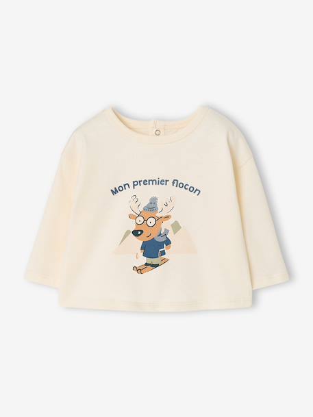 Long-sleeved T-shirt for baby ecru 
