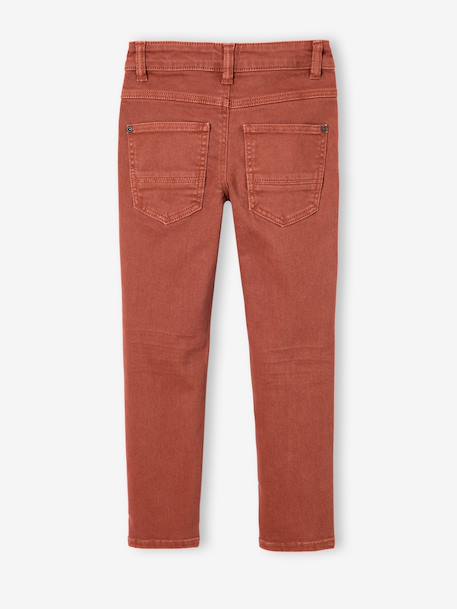 NARROW Hip, MorphologiK Slim Leg Coloured Trousers, for Boys beige+black+clay beige+emerald green+night blue+petrol blue+rust+tomato red 