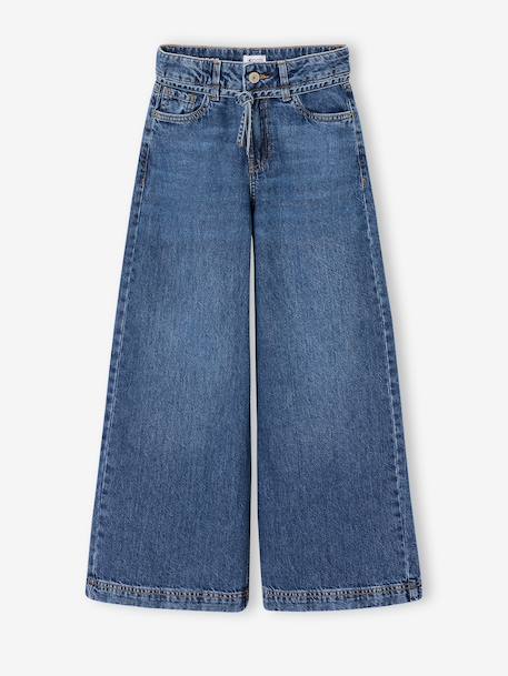 Wide-leg jeans for girls medium blue 
