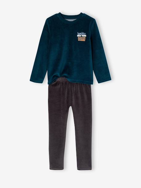 Pack of 2 velour pyjamas for boys anthracite 