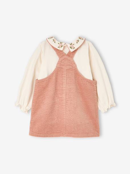 3-piece dress, T-shirt and tights set for baby girls blush 