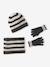 Girls knit hat, snood and gloves set anthracite 