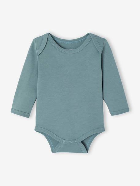 Pack of 5 long-sleeved bodysuits for baby boys ecru 