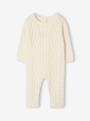 -Cable knit baby playsuit