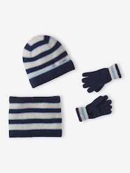 3-piece hat, snood and mittens set for boys