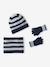 3-piece hat, snood and mittens set for boys marl white 