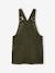 Pinafore dress for girls green+mauve 
