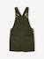 Pinafore dress for girls green+mauve 