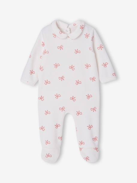Pack of 2 baby sleepsuits with popper back opening for baby marl beige 