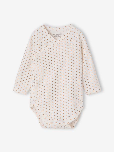 Pack of 5 long-sleeved bodysuits for newborn girls ecru 
