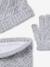 Knit hat, snood and gloves set for girls marl grey+sky blue 